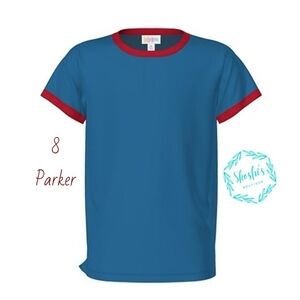 LuLaRoe Parker Blue and Red T-Shirt